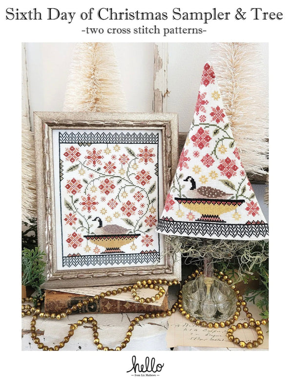 Sixth Day of Christmas Sampler & Tree by Hello from Liz Mathews - Paper Pattern