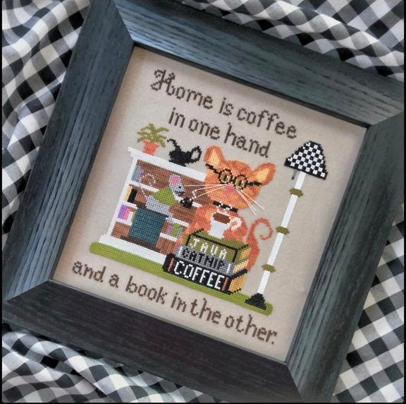 Home is...Coffee Cross Stitch by Finally A Farmgirl - Paper Pattern