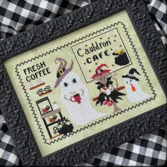 Witch's Cauldron Cafe Cross Stitch by Finally A Farmgirl - Paper Pattern