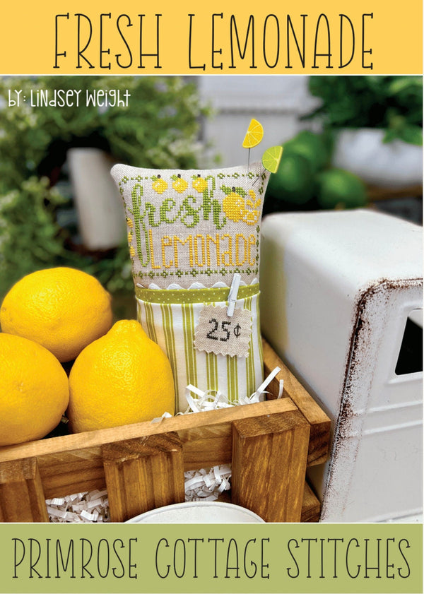 Fresh Lemonade Cross Stitch by Lindsey Weight of Primrose Cottage - PDF Pattern