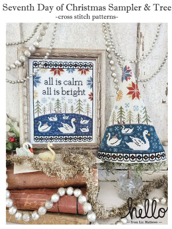 SeventhDay of Christmas Sampler & Tree by Hello from Liz Mathews - Paper Pattern