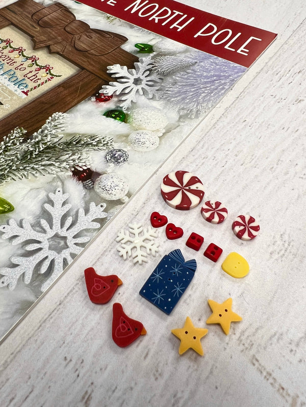 Button Pack for Welcome To the North Pole - Purchase pattern/floss separately WTTNP Button Pack BP-001