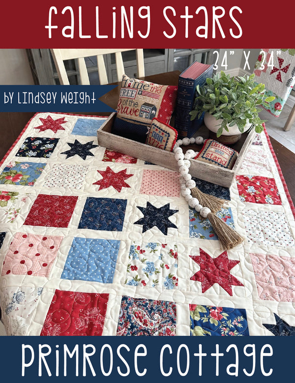 Falling Stars by Lindsey Weight of Primrose Cottage Quilts - Table Topper PDF Pattern