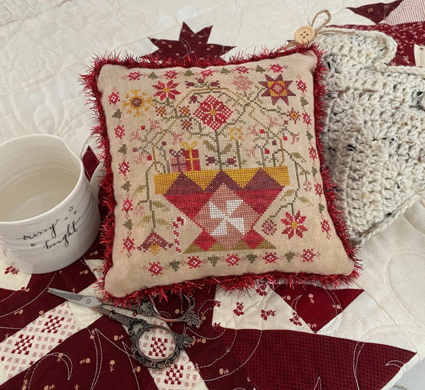 Betsy's Christmas Basket - Betsy's Holiday Baskets Series Cross Stitch by Pansy Patch Quilts and Stitchery - Paper Pattern
