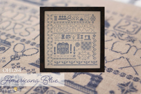 Americana Blue Cross Stitch by October House Fiber Arts - Paper Pattern