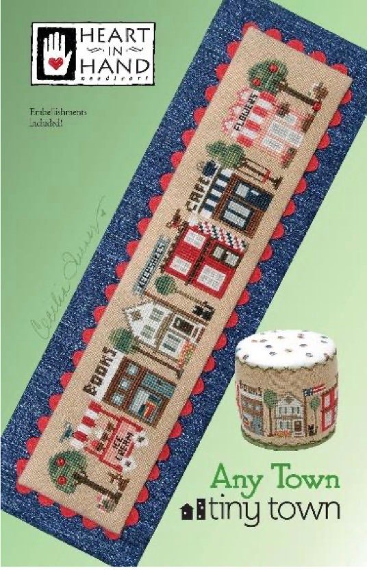 Any Town Tiny Town Cross Stitch by Heart in Hand - Paper Pattern