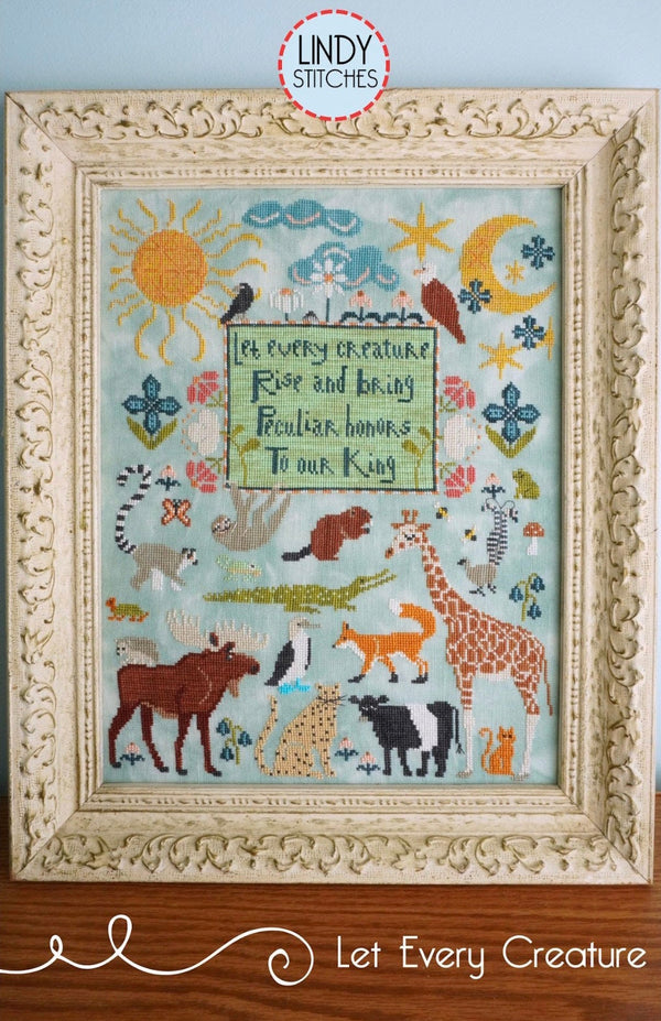 Let Every Creature Cross Stitch by Lindy Stitches - PAPER PATTERN