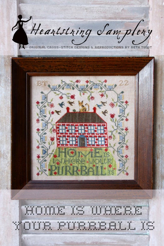 Home is Where Your Purrball is by Heartstring Samplery - PAPER Pattern