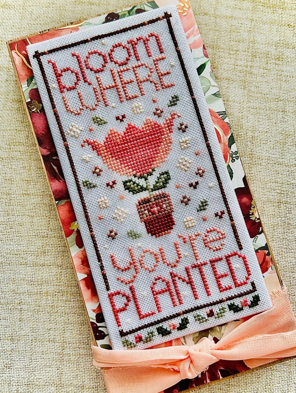 Bloom Where You're Planted Cross Stitch by Sweet Wing Studio - Paper Pattern