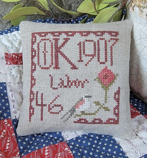 Statehood Splendor Series #31 Oklahoma cross stitch by Thread Milk Designs - Paper Pattern