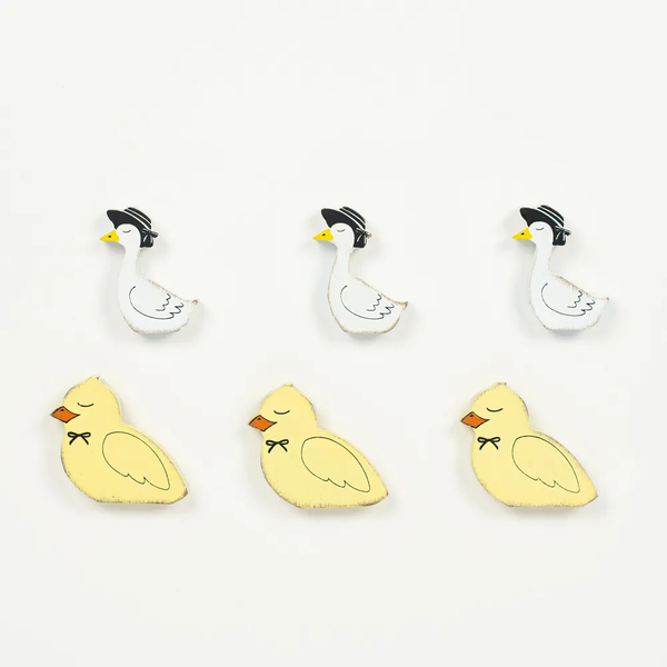 Ducks/Chicks | Love in Bloom | 2x2x.25 wood shapes set of six | 30265