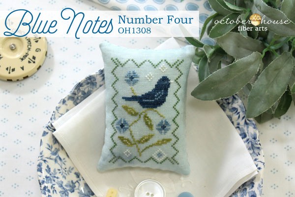 Blue Notes #4 Cross Stitch by October House Fiber Arts - Paper Pattern