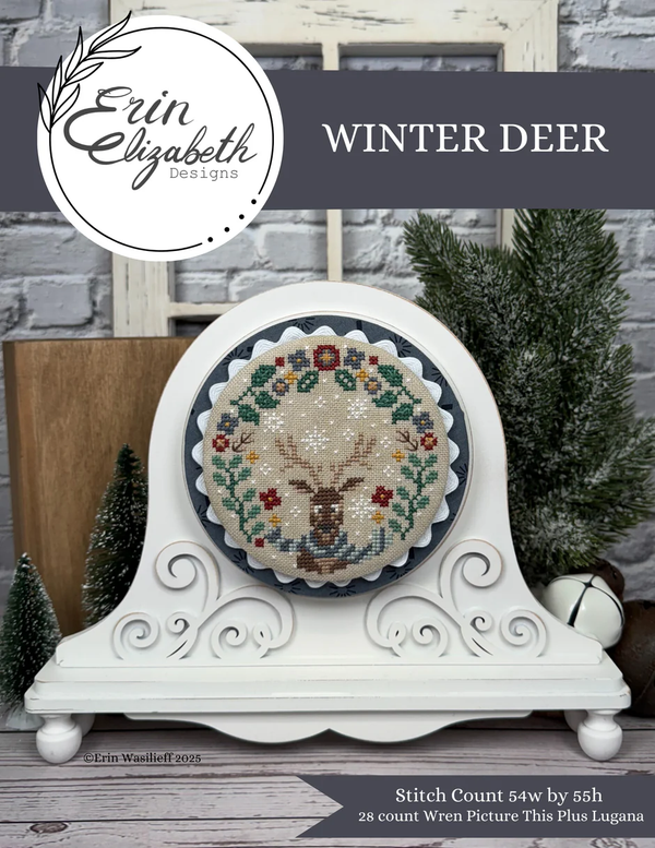 Winter Deer Cross Stitch by Erin Elizabeth - Paper Pattern