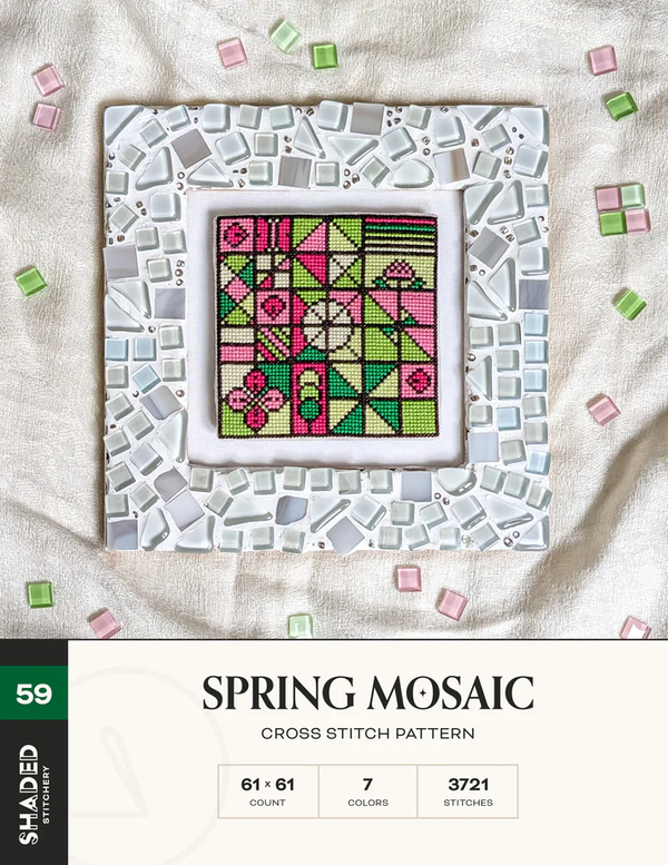 Spring Mosaic Cross Stitch by Shaded Stitchery - Paper Pattern