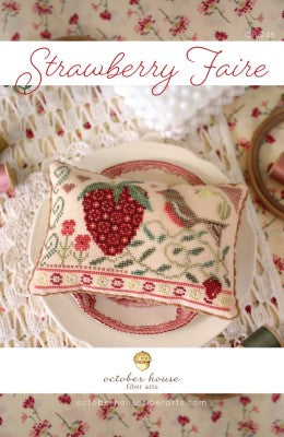 Strawberry Faire Cross Stitch by October House Fiber Arts - Paper Pattern