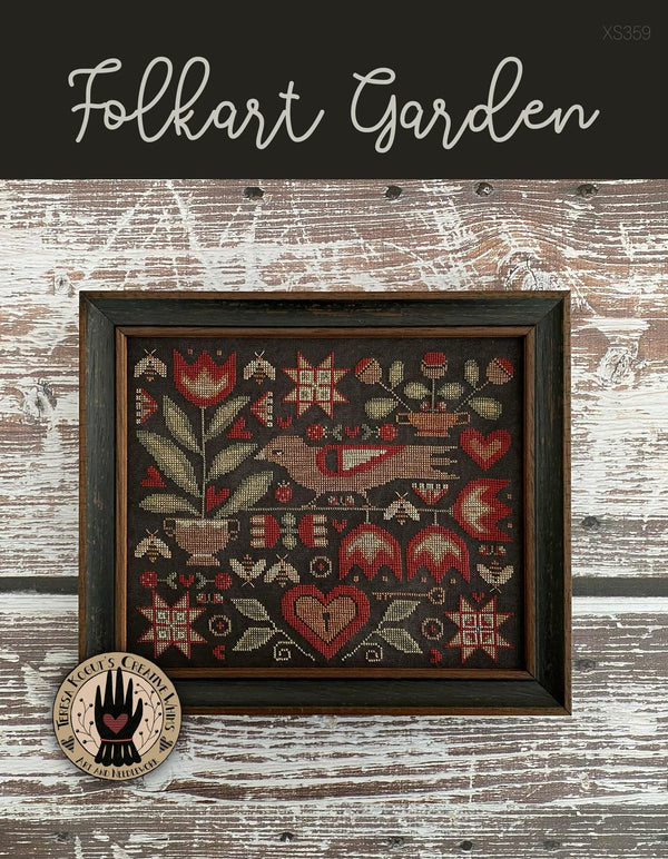 Folkart Garden Cross Stitch by Teresa Kogut - Paper Pattern