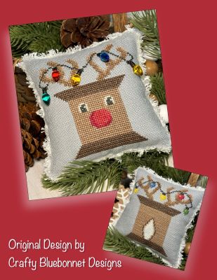 Rudolph Spool Cross Stitch by Crafty Bluebonnet - Paper Pattern