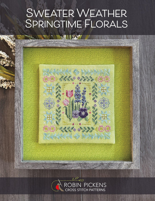 Sweater Weather: Springtime Florals Cross Stitch by Robin Pickens - Paper Pattern