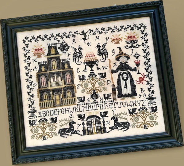 Witch House Sampler Cross Stitch by Twin Peak Primitives - Paper Pattern