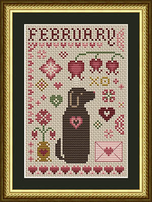 Scottie February Dog Cross Stitch by Happiness is Heartmade - Paper Pattern