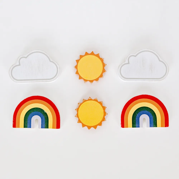 Weather | Letterboard Collection | 3x2x.25 wood shapes set of six | 15392