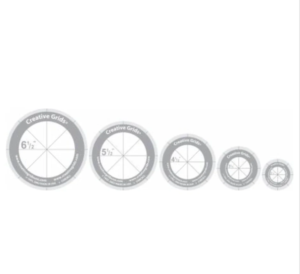 Creative Grids Quilt Ruler Circles (5 Discs with Grips) Quilt Ruler