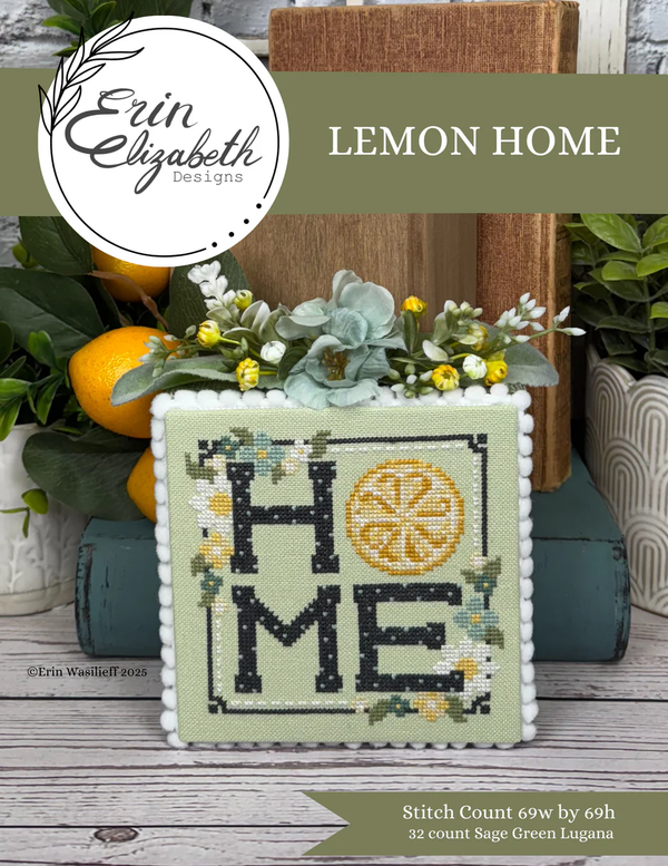 Lemon Home Cross Stitch by Erin Elizabeth - Paper Pattern