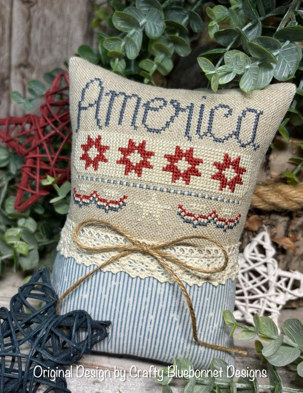America Cross Stitch by Crafty Bluebonnet Designs - Paper Pattern