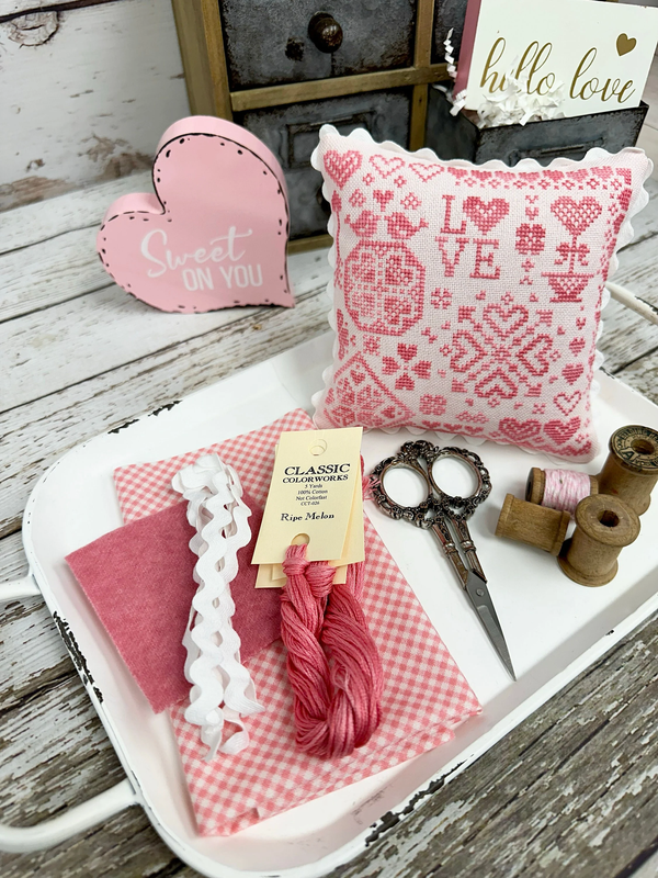 Valentine's Day Quaker Finishing Kit/Floss Pack By Lindsey Weight of Primrose Cottage FK-125