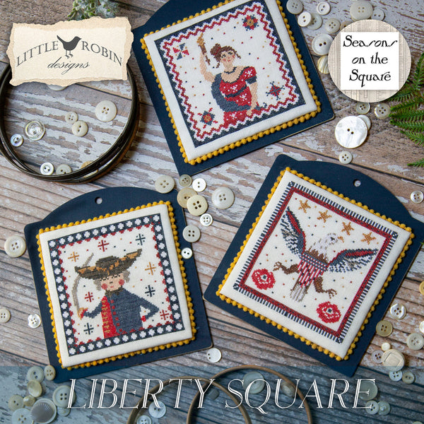 Seasons on the Square: Liberty Square Cross Stitch by Little Robin Designs - Paper Pattern