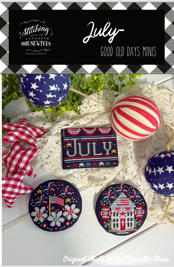 Good Old Days Minis: July Cross Stitch by Stitching With The Housewives - Paper Pattern