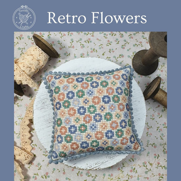 Retro Flowers Cross Stitch by Textilly Crafts - Paper Pattern