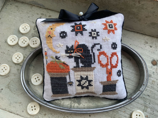 Halloween Spools Pinkeep Cross Stitch by Stitches By Ethel - Paper Pattern