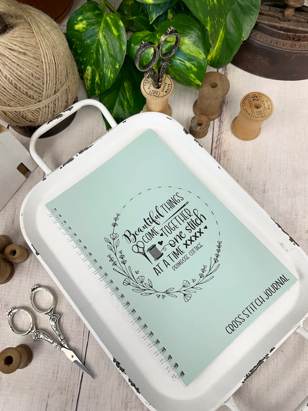 Cross Stitch Journal - Beautiful Things Come Together One Stitch At A Time By Lindsey Weight of Primrose Cottage PCM-001