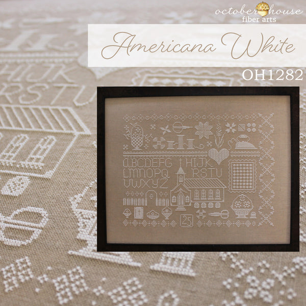 Americana White Cross Stitch by October House Fiber Arts - Paper Pattern