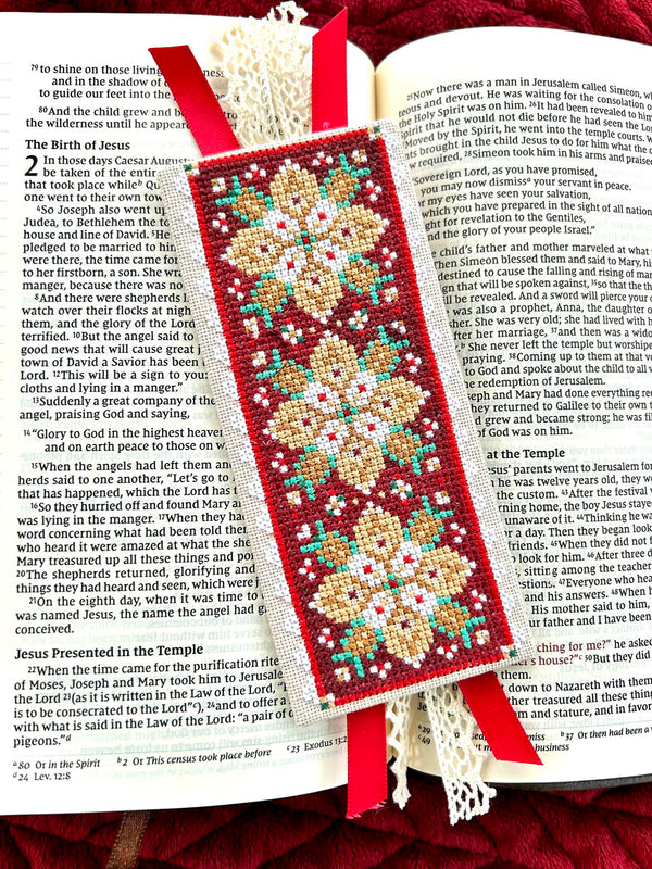 Christmas Tapestry Bookmark Cross Stitch by Sweet Wing Studio - Paper Pattern
