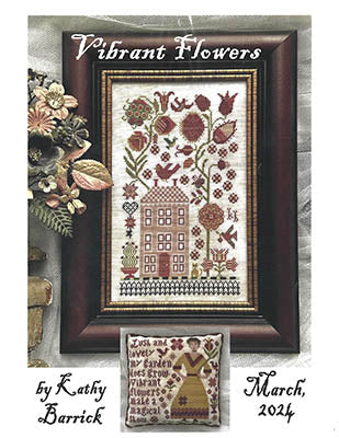 Vibrant Flowers Cross Stitch by Kathy Barrick - Paper Pattern