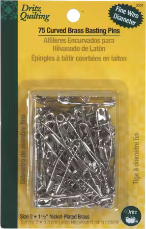 1 1/2 in. Curved Basting Pins - 75pcs
