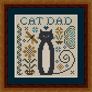 Cat Dad Cross Stitch by Happiness Is Heartmade - Paper Pattern