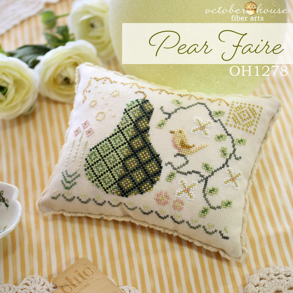 Pear Faire Cross Stitch by October House Fiber Arts - Paper Pattern