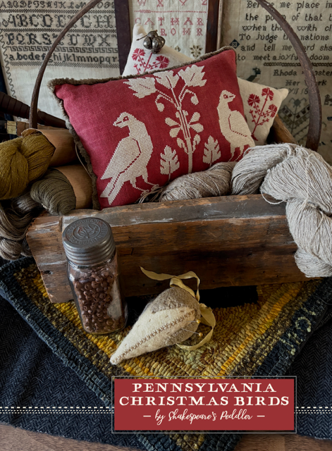 Pennsylvania Christmas Birds Cross Stitch by Shakespeare's Peddler - Paper Pattern