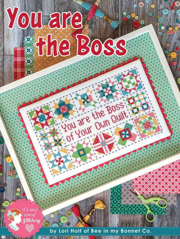 You Are The Boss Cross Stitch by Lori Holt - Paper Pattern