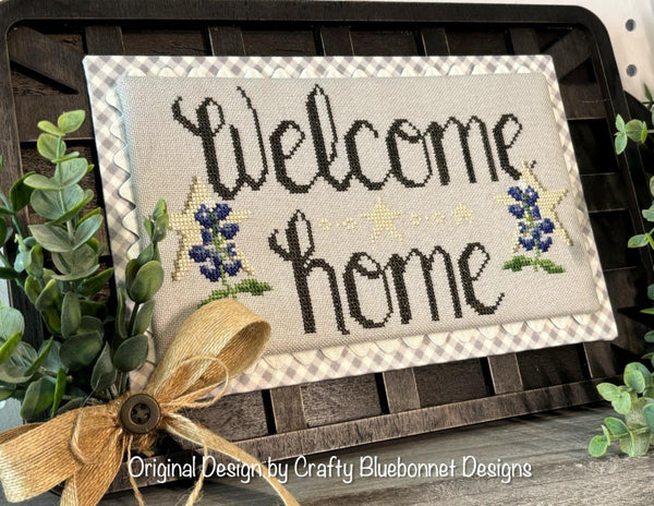 Bluebonnet Welcome Cross Stitch by Crafty Bluebonnet Designs - Paper Pattern