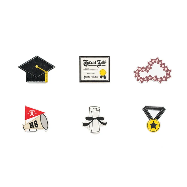 Grad | Letterboard Collection | 3x2x.25 wood shapes set of six | 15873