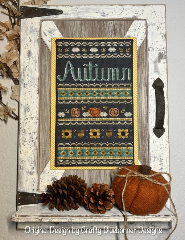 Autumn Sampler Cross Stitch by Crafty Bluebonnet Designs - Paper Pattern