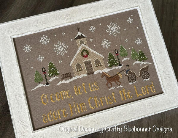 Christmas Village Church Cross Stitch by Crafty Bluebonnet Designs - Paper Pattern