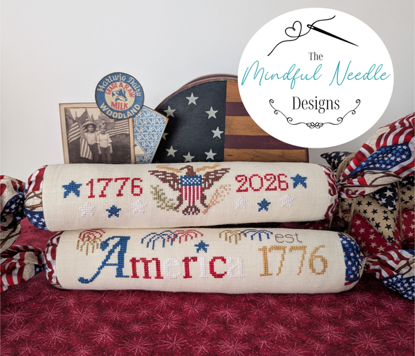 Patriotic Crackers Cross Stitch by The Mindful Needle Designs - Paper Pattern