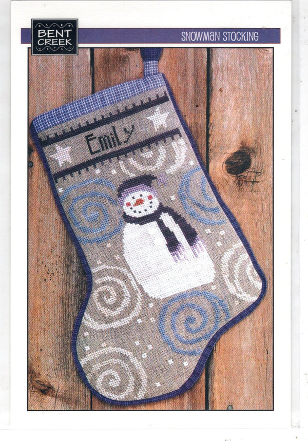 Snowman Stocking Cross Stitch by Bent Creek - Paper Pattern