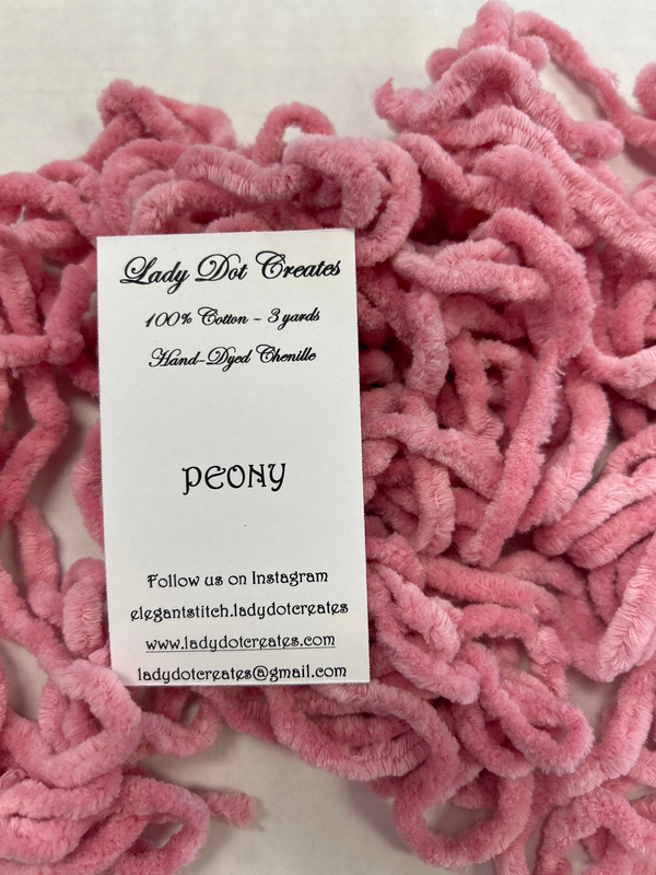Chenille Trim - Peony - Hand-dyed 100% Cotton Jumbo by Lady Dot Creates