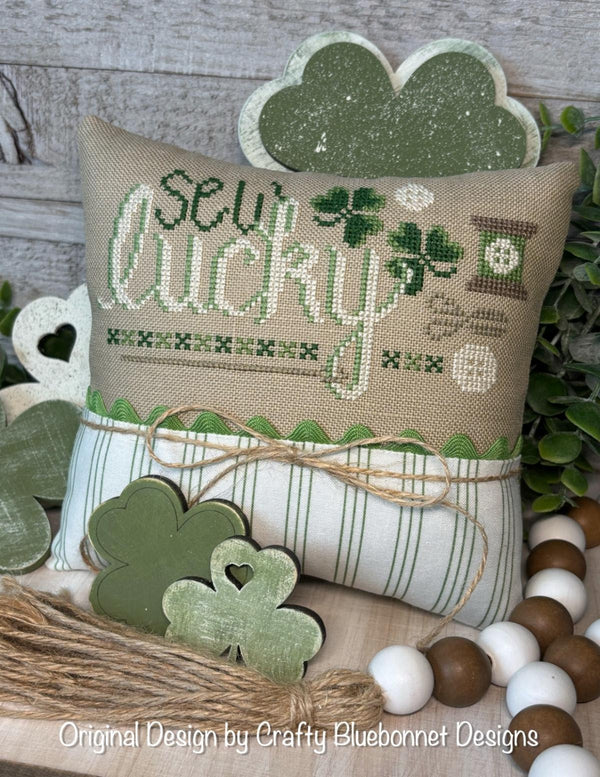 Sew Lucky Cross Stitch by Crafty Bluebonnet Designs - Paper Pattern